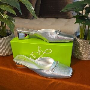 Sam Edelman Metallic Silver Mules